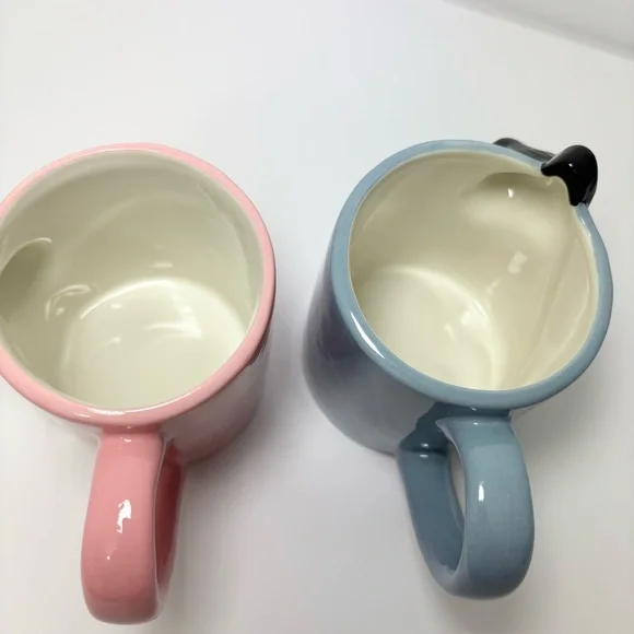 Kiss Cat Coffee Couple Mug Set, Unique Funny Tea Ceramic Cup Set